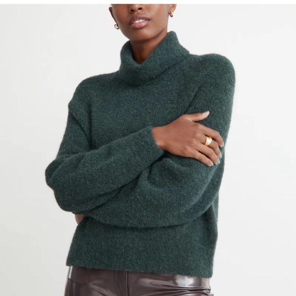 & Other Stories | Cozy Green Alpaca Wool Blend Turtleneck Sweater, Size Large - Picture 1 of 9